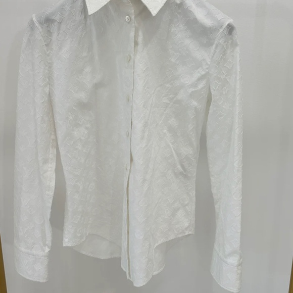 Authentic Louis Vuitton Fil Coupé Monogram Button Up Blouse - Picture 1 of 7